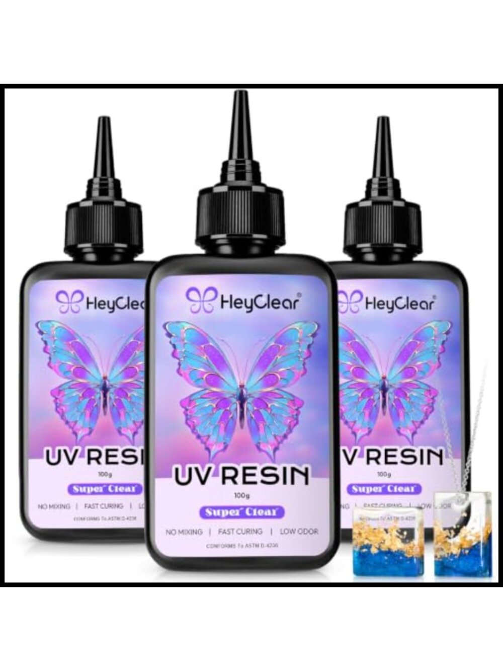 300g UV Resin Kit Crystal Clear Fast Curing for Jewelry Making DIY Crafts